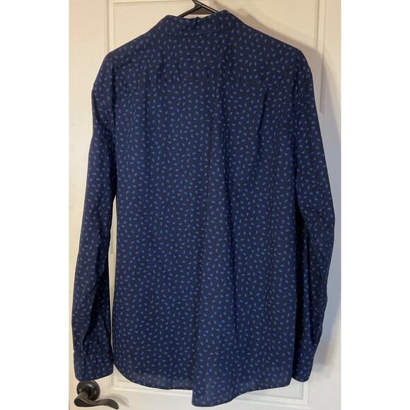 American Eagle Men's Long Sleeve Button Down Blue Paisley 100% Cotton Shirt XL - Picture 3 of 7